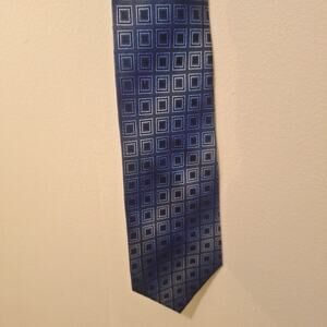 Kenneth Cole Reaction Men's Blue Geometric Classic Silk Neck Tie 59 X 3